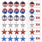 24Pcs Set Hanging Ball Star Patriotic Ornaments 4th of July Festival Party Decor